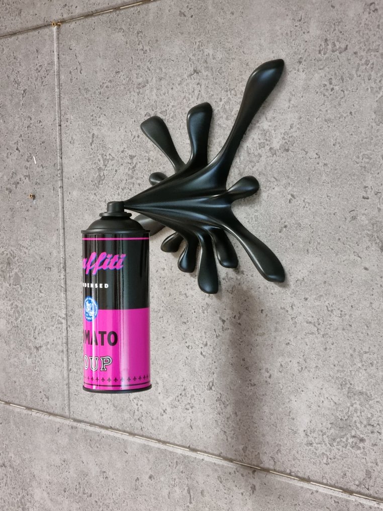 2FAST - Black/Pink Graffiti Soup Splash Can Sculpture #4.3
