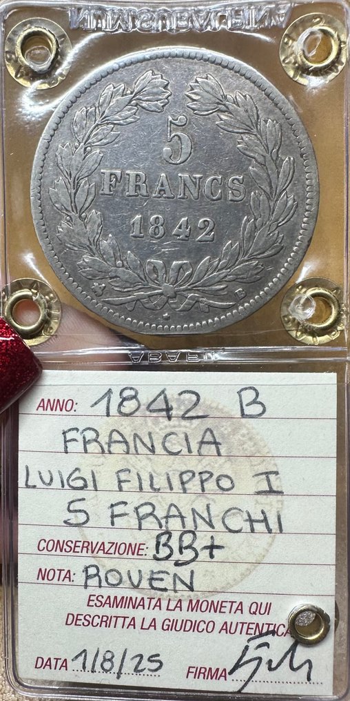 France. Louis Philippe I. 5 Francs 1842-B, Rouen  (No reserve price) #2.1