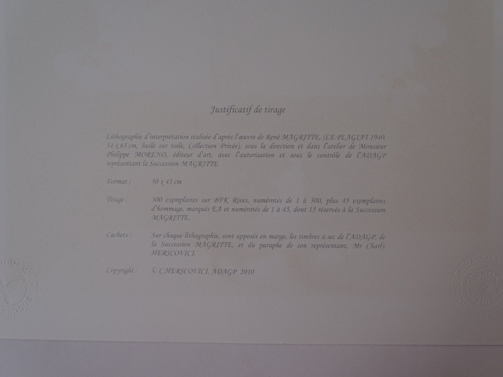 René Magritte (1898-1967) (d´apres) - Le Plagiat #4.3