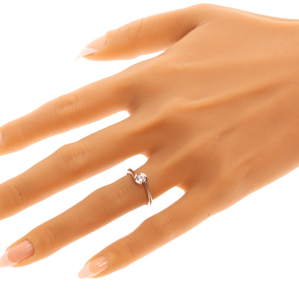 沒有保留價 - 戒指 - 18 克拉 白金 - 0.22ct. tw. 鉆石 (天然) - 紙牌遊戲,1980 年復古款 #3.2