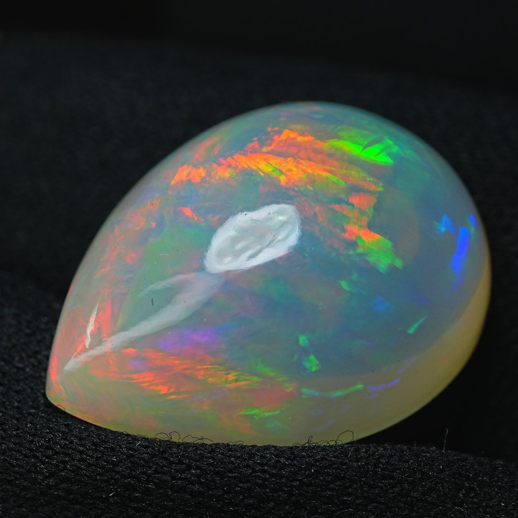 沒有保留價 白色 蛋白石  - 28.88 ct - 國際有色寶石協會 (ICA GemLab) - 彩虹的色彩玩耍 #1.0