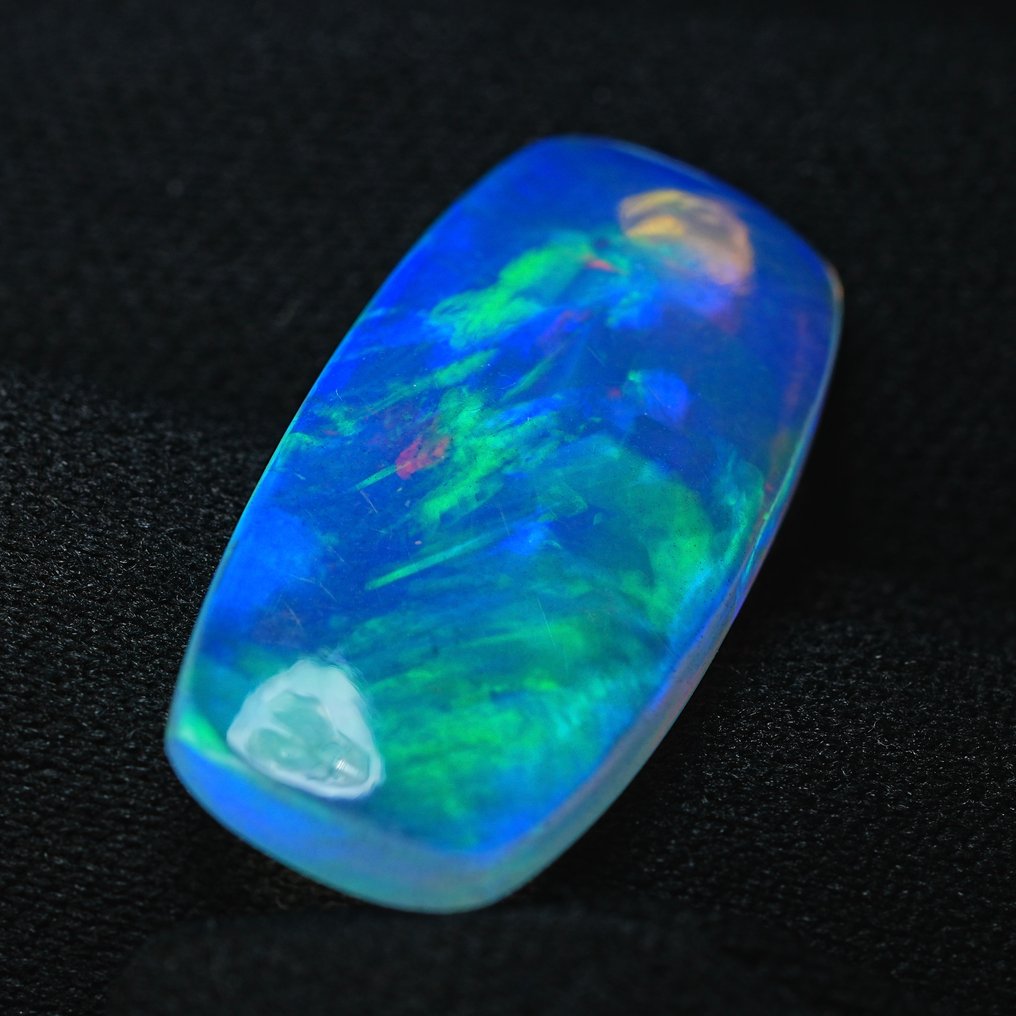 没有保留价 白色 蛋白石  - 11.57 ct - 国际有色宝石协会（ICA GemLab） - 精细闪电图案 #4.3