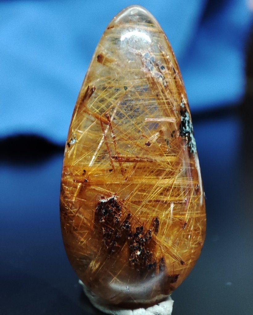 Cristal de quartzo rutilado natural, muito raro e bonito, com ouro natural. Amostra - Frete Grátis- 5.21 g #2.1