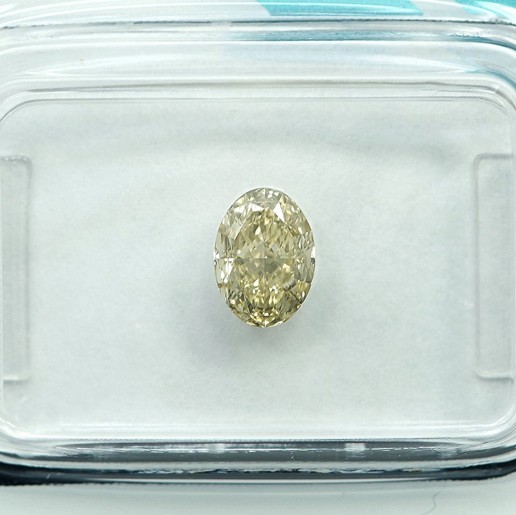 1 pcs 鑽石  (天然彩色)  - 0.72 ct - 橢圓形 - Fancy light 黃色 - VS2 - 國際寶石學院（International Gemological Institute (IGI)） #2.1