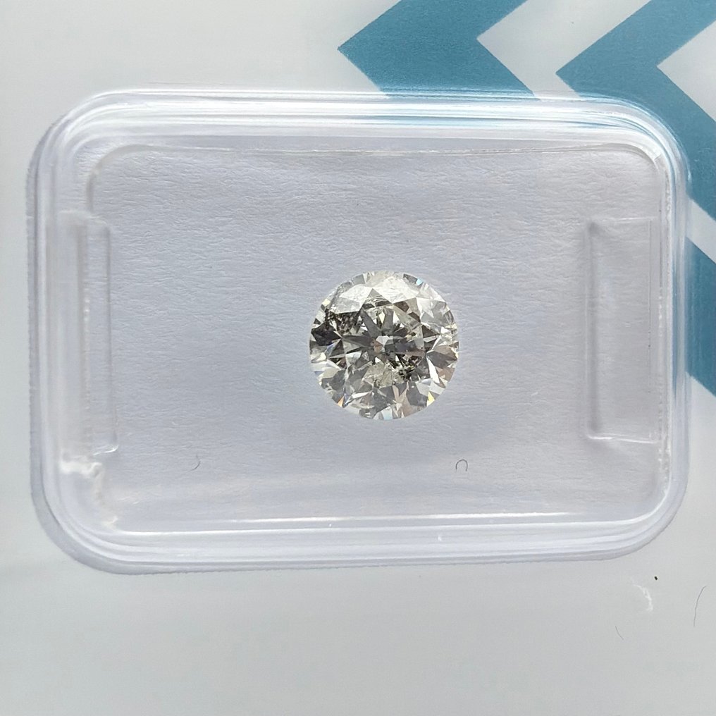 没有保留价 - 1 pcs 钻石 (天然) - 1.01 ct - 圆形 - I - I2 内含二级 - 国际宝石研究院(IGI) #3.2