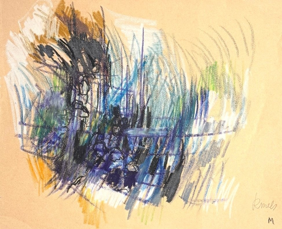 René Mels ( 1909-1977) - Composition abstraite lyrique vers 1950 #1.0