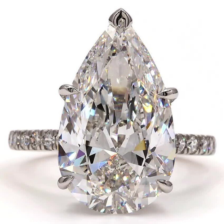 沒有保留價 - 戒指 鉑金 -  6.36ct. tw. 鉆石 (實驗室培育) - 鉆石 - IGI CERTIFIED #1.0