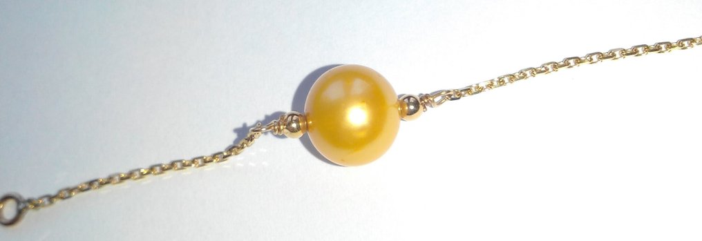 Ohne mindestpreis - Armband 9 kt Gelbgold - Süßwasser- Zuchtperlen bis 9 mm - mit Zertifikat #3.2