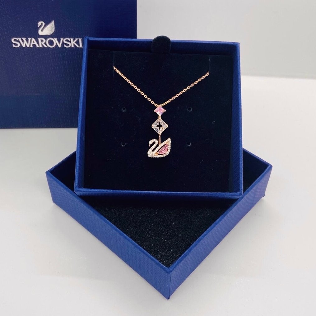 Swarovski - Αγαλματίδιο, "Dancing Swan" - 125th Anniversary Pink Swan Necklace - 0 cm - Κρύσταλλο #1.0