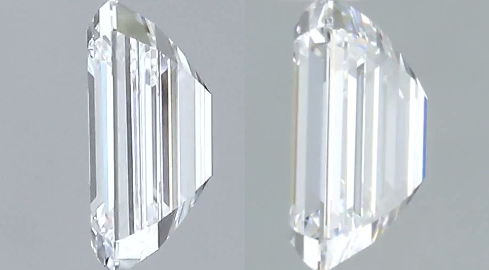 No reserve price - 2 pcs Diamond  (Natural)  - 0.84 ct - Emerald - D (colourless) - IF - Gemological Institute of America (GIA) - *Matching Pair* *EX VG* #1.0