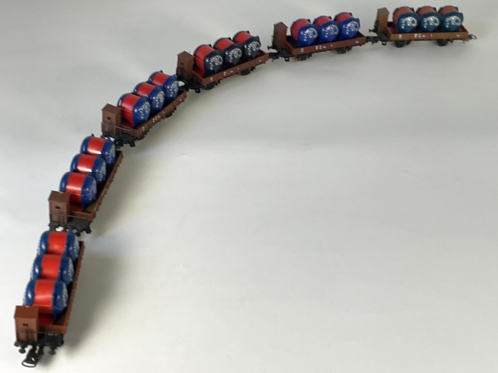 Lima H0 - Set machetă tren cu vagon marfă (6) - Set de 6 cărucioare pentru bere 'Löwenbräu'. - FS #1.0