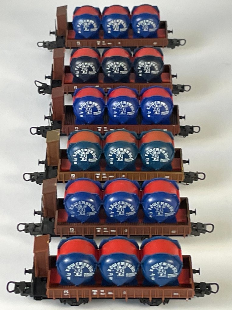 Lima H0 - Set machetă tren cu vagon marfă (6) - Set de 6 cărucioare pentru bere 'Löwenbräu'. - FS #1.0
