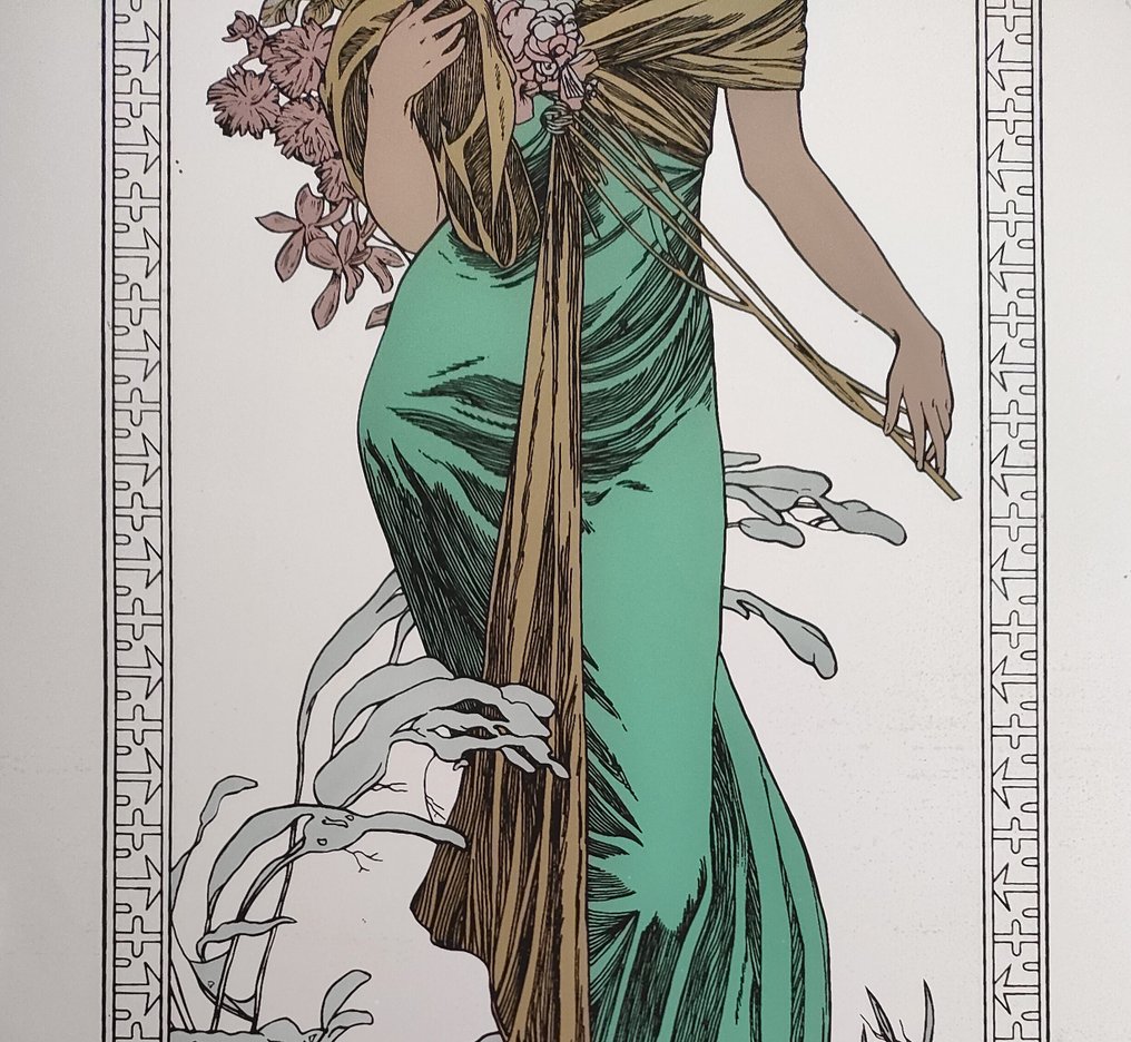Mucha - Miroir- Grand modèle - Sérigraphié  - Verre, Bois #3.2