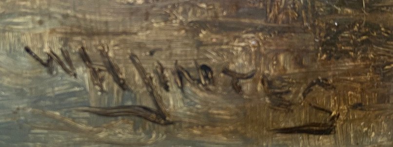 Wilhelmus Harmanus Jintes (1855-1924) - Gezicht op een (mogelijk de Delftse) vaart bij Rotterdam #2.1