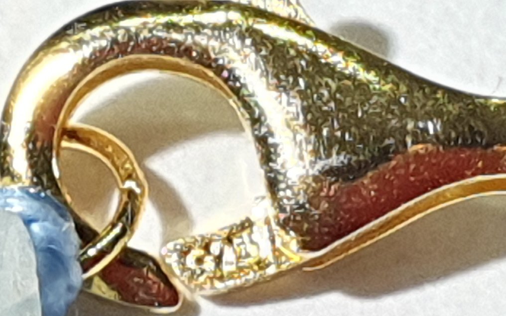 天然碧玉（天使和圣人保护）- AAAA++ - 925纯银镀金 - 项链 #2.1