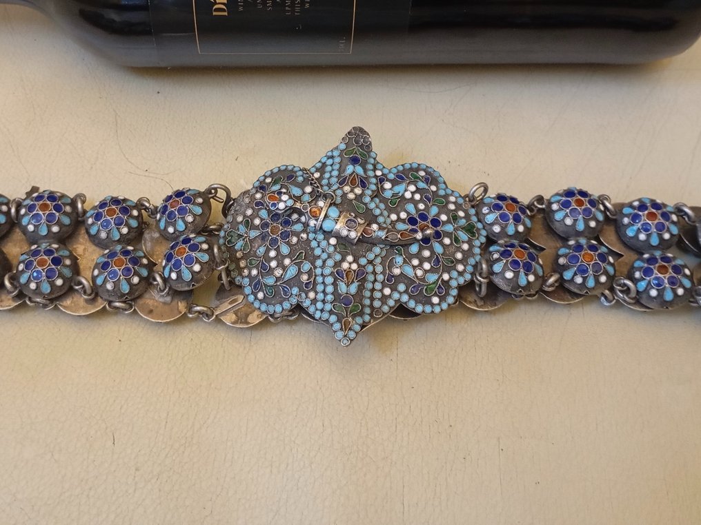 皮带 - 銀, 瑪瑙 - 高加索地区 - 20世紀初 #1.0