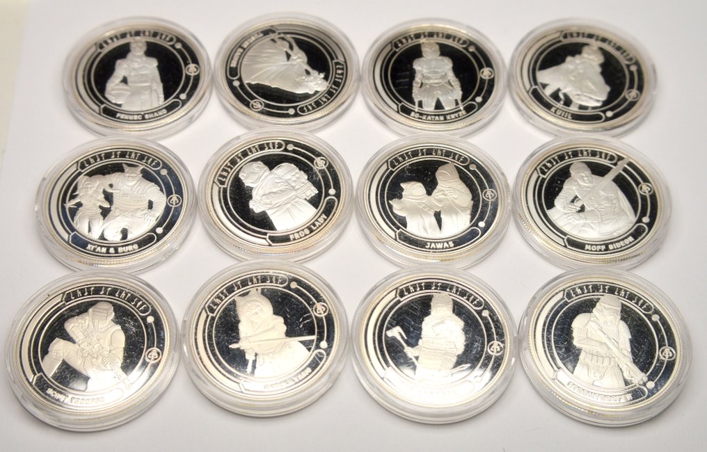 英国 - 一批12枚镀银（999纯银）奖牌 - 星球大战 - 12件 - 奖章  #1.0