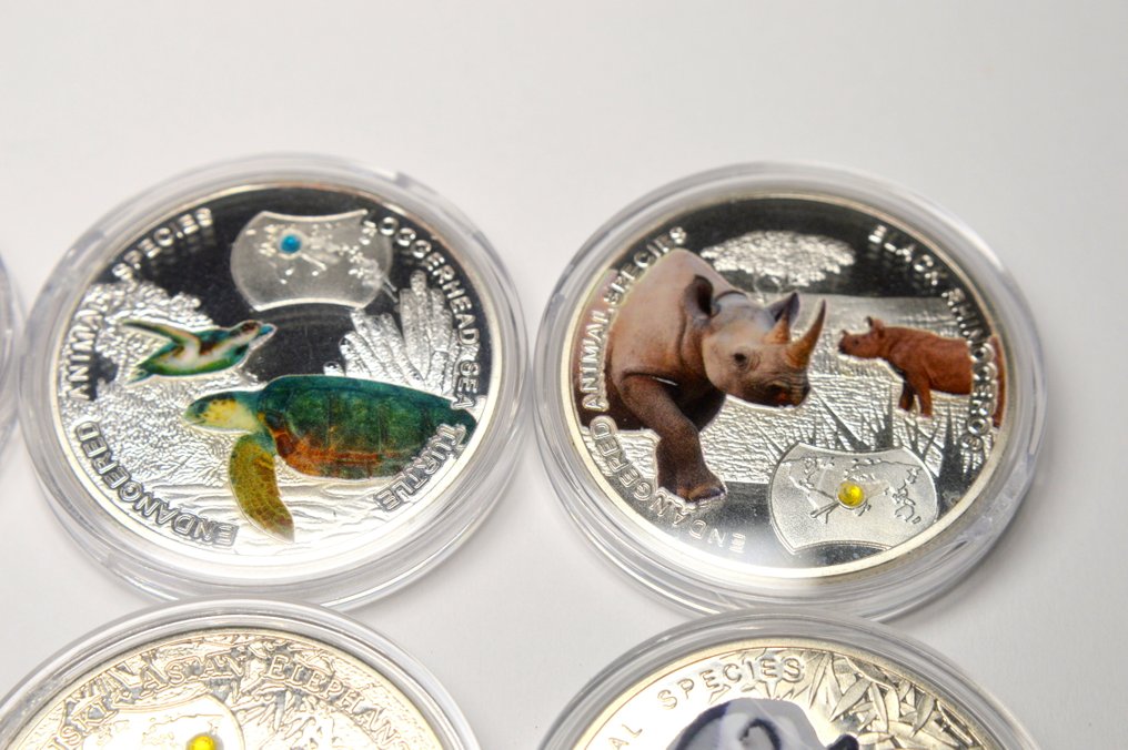 Zambia. 1000 Kwacha 2014 Endangered Animals (12 coins)  (Zonder minimumprijs) #2.1