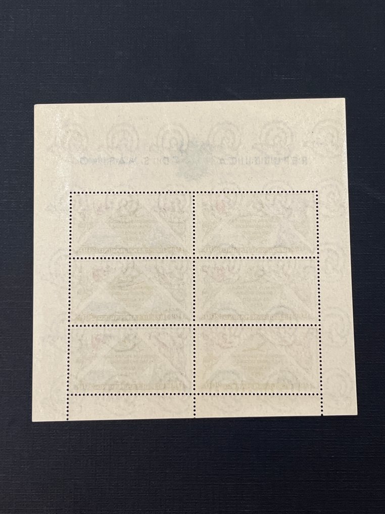 圣玛利诺 1952 - 圣马力诺邮票日邮票册，里乔内，全新，带完整橡胶。 - Sassone N. 14 #1.0