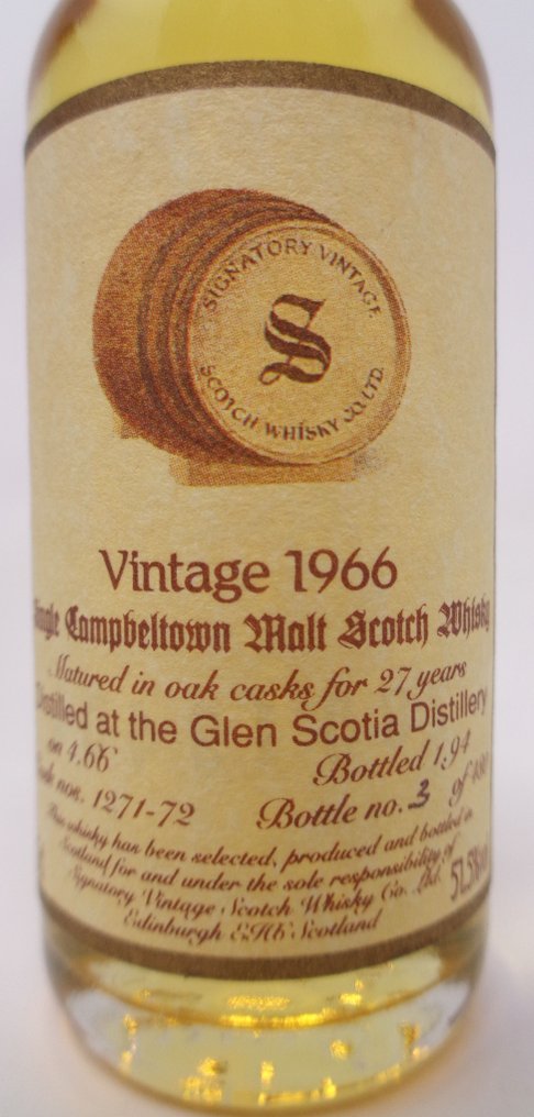 Glen Scotia 1966 27 years old Cask Strength - Miniature - Signatory Vintage  - b. 1994  - 5 cl #3.2