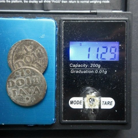 Netherlands East Indies, Java, British administration. Compleet Setje Tinnen Duiten 1813/1814 (2 Stuks)  (No reserve price) #2.1