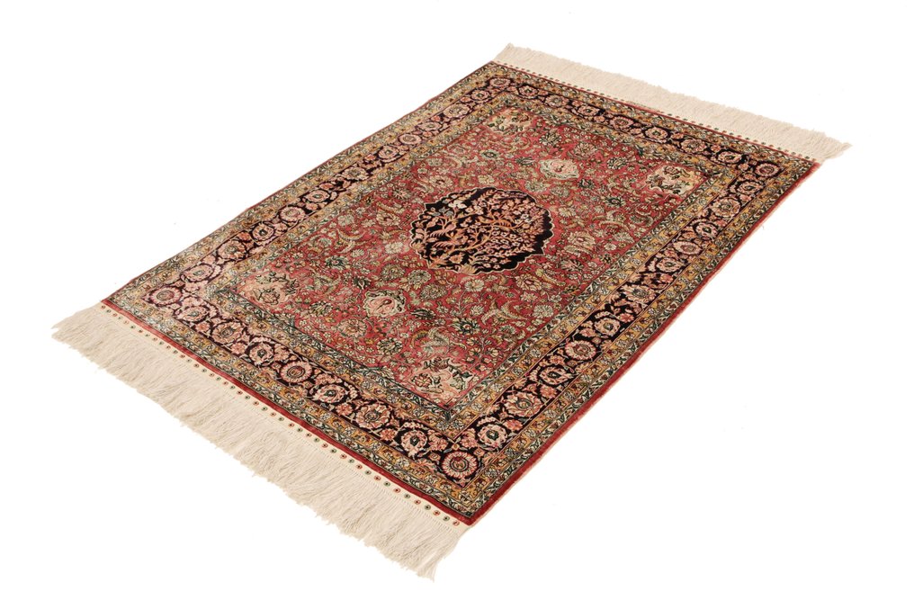Tapete de seda Hereke da China - Tapete - 152 cm - 92 cm - Tecidamente elaborado com requinte #1.0