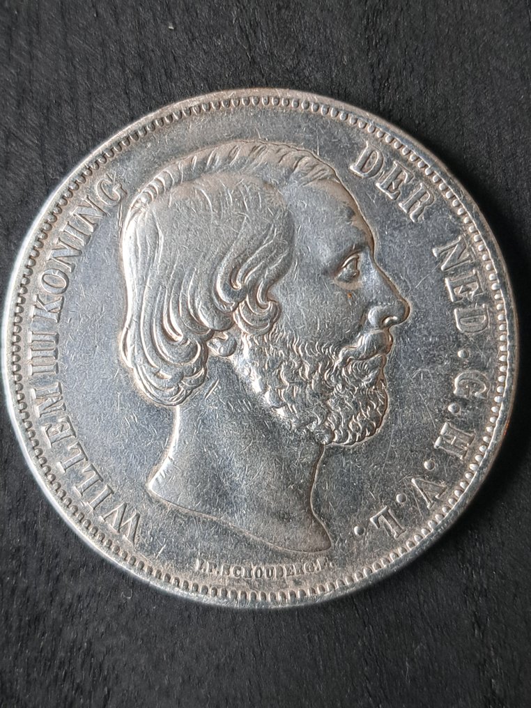 Holland. Willem III. 2 1/2 Gulden 1866  (Ingen mindstepris) #1.0