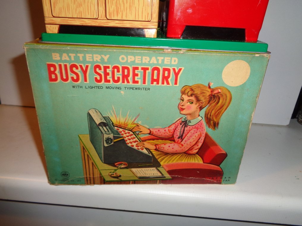 Line Mar Toys - 鐵皮玩具 - Battery Operated Busy Secretary, Boxed - 日本 #2.1