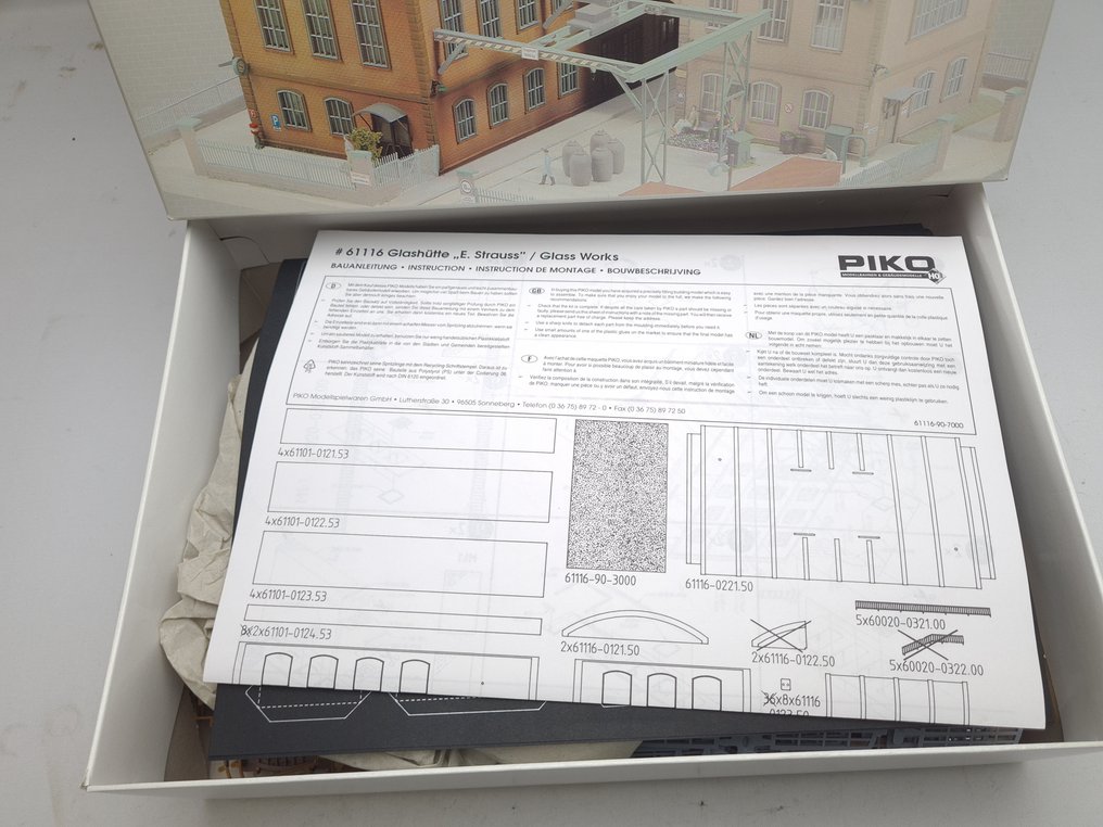 Piko H0 - 61113/61114/61115/61116/61120 - Kituri de construit machete tren (5) - 5 pachete de construcție 'Billinger' și fabrică de sticlă 'E. Strauss' #3.2