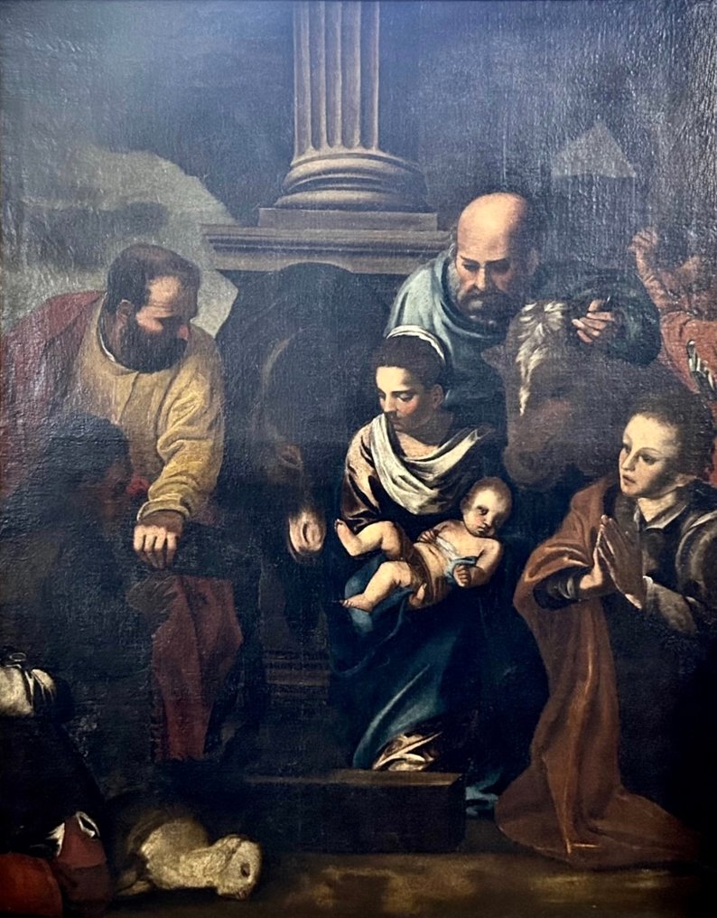 Ludovico Carracci (1555–1619), Ambito di - Adorazione del Bambino con i pastori - XL format #1.0