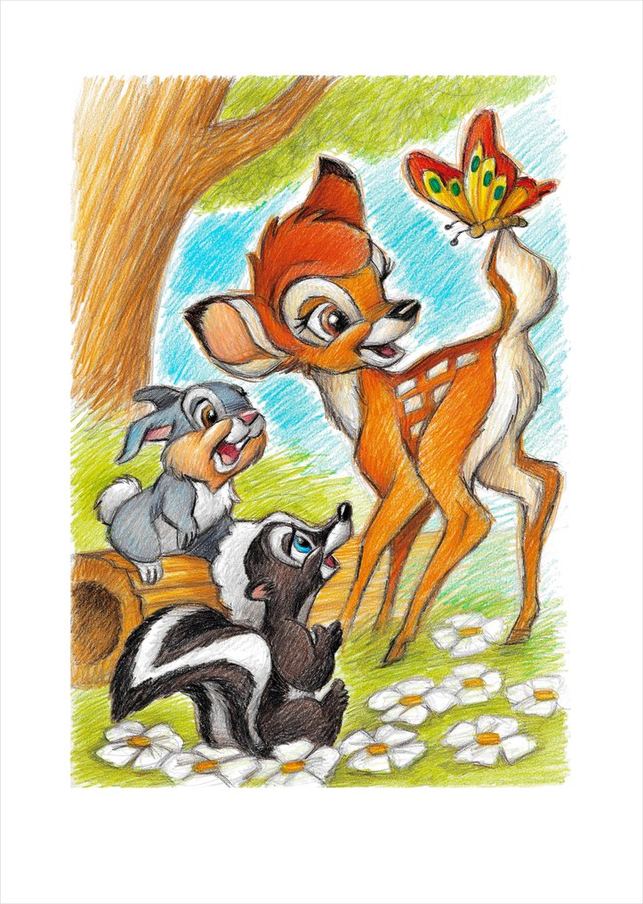 Joan Vizcarra Giclée - Bambi, Thumper & Flower – Hand Signed #1.0