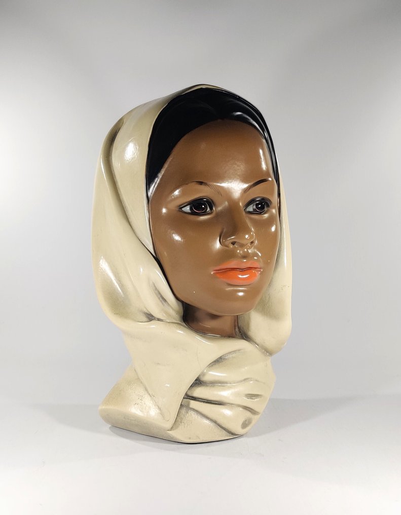 Marwel - Statue, Polynesian woman - 26 cm - calcaire - 1950 #3.2