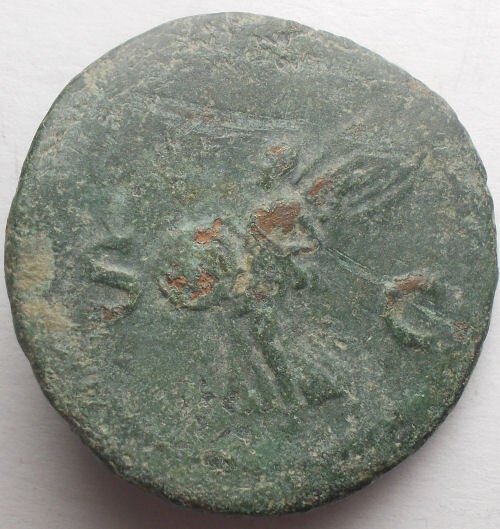 罗马帝国. 尼禄 （公元 54-68）. As - Victory flying left holding shield inscribed SPQR  (没有保留价) #2.1