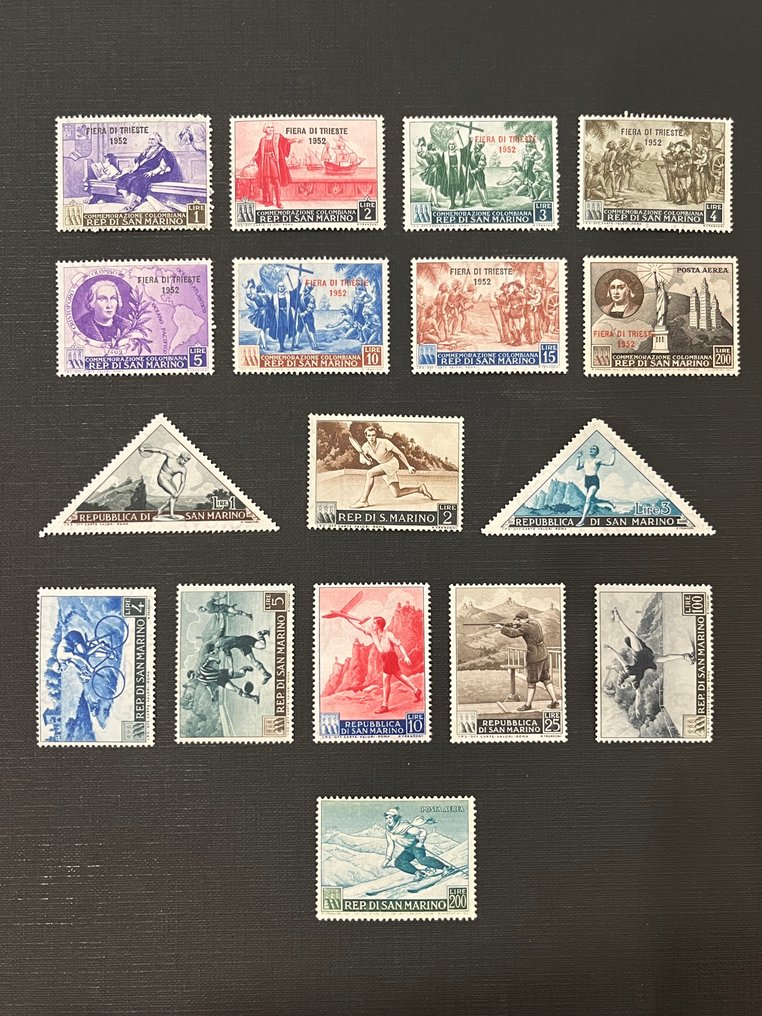 圣玛利诺 1949/1953 - 圣马力诺新系列邮票精选，带完整的胶面。 #3.2