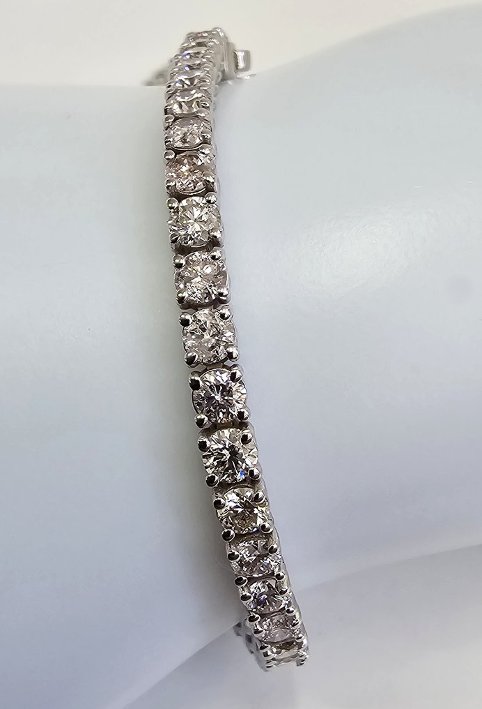 χωρίς τιμή ασφαλείας - Βραχιόλι - 14 καράτια Λευκός χρυσός -  5.09ct. tw. Διαμάντι (Φυσικό) - Διαμάντι - Πολυτελές Ροζ #2.1