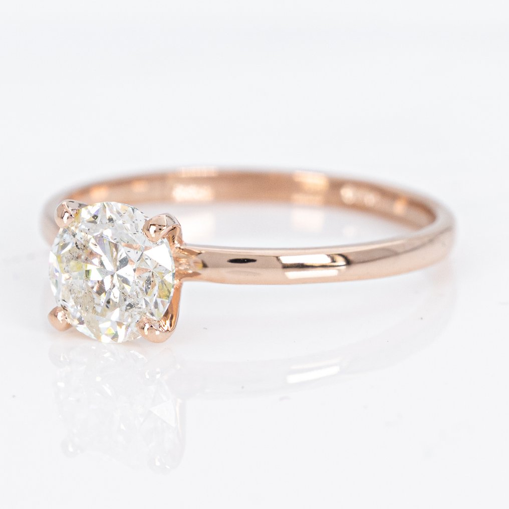 Sem preço de reserva - Anel - 14 K Ouro rosa -  1.02ct. tw. Diamante (Natural) - GCI #3.2