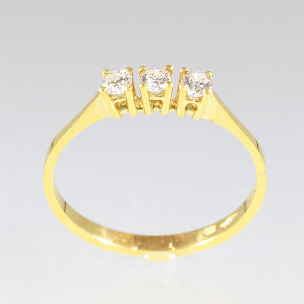 χωρίς τιμή ασφαλείας - Δαχτυλίδι - 18 καράτια Κίτρινο χρυσό -  0.18ct. tw. Διαμάντι (Φυσικό)  - Κλασικό 1980 #4.3