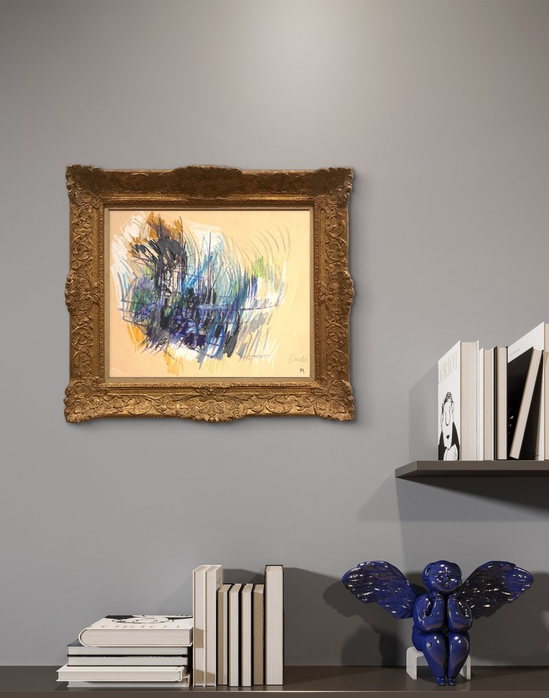 René Mels ( 1909-1977) - Composition abstraite lyrique vers 1950 #4.3