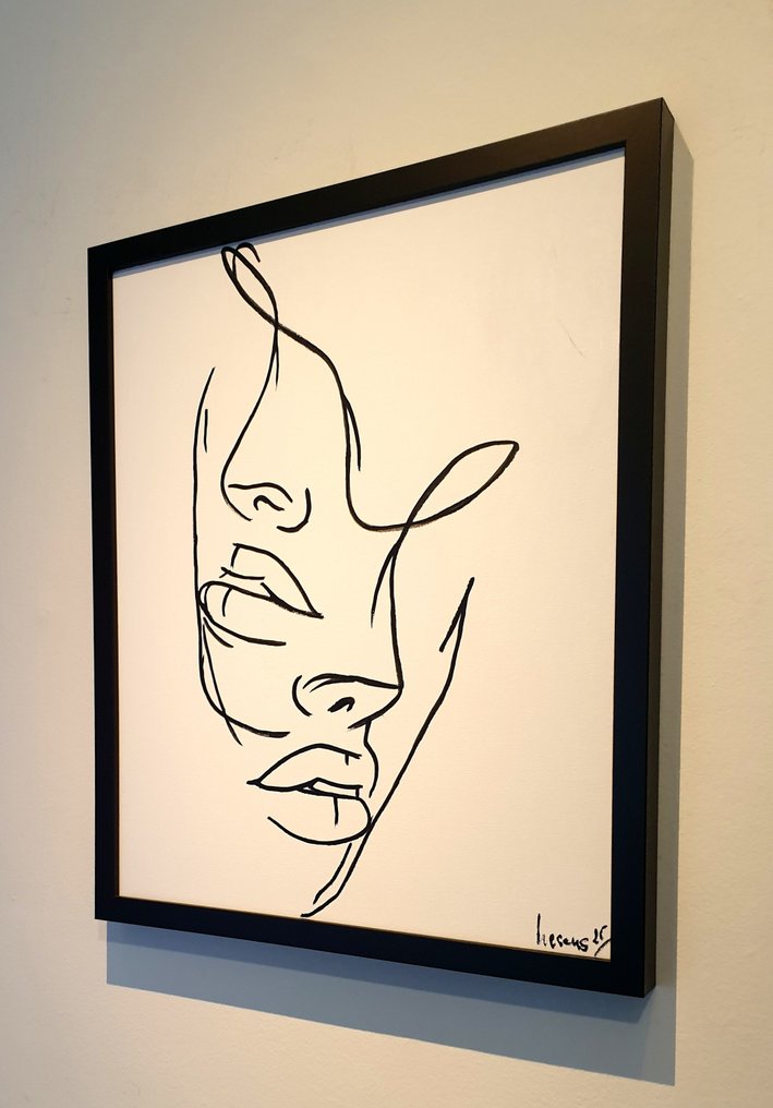 Liesens - Soulmates ( handpainted on canvas) met lijst #3.2