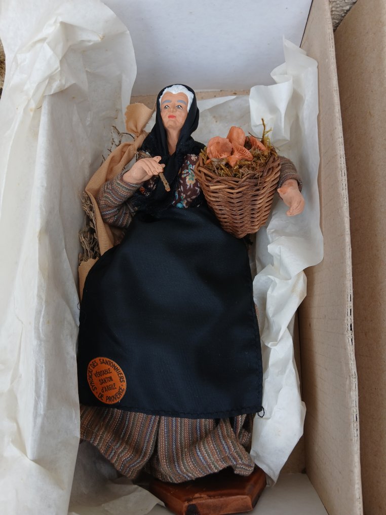 Provence Santonniers Guild - Collection of 10 Provence figurines - 28 cm (10) - Clay, Textile - 1960-1970 #1.0