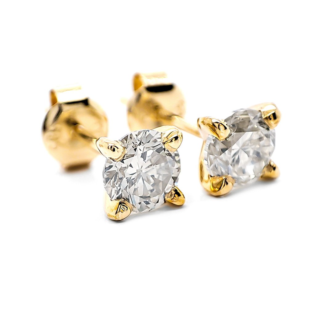 沒有保留價 - 耳環 - 14 克拉 黃金 -  1.14ct. tw. 鉆石 (天然) #2.1