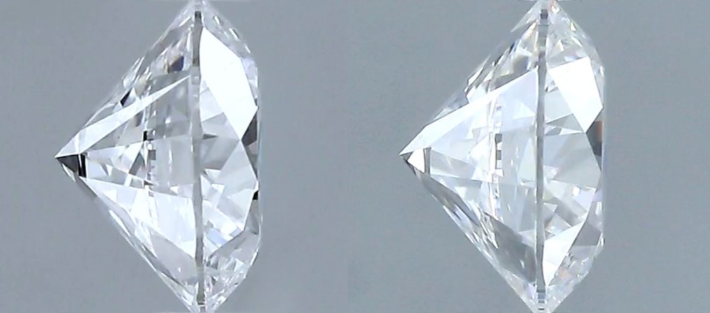 沒有保留價 - 2 pcs 鑽石  (天然)  - 0.81 ct - 圓形 - D (無色) - IF - 美國寶石學院（Gemological Institute of America (GIA)） - 匹配对 极佳 非常好 #1.0