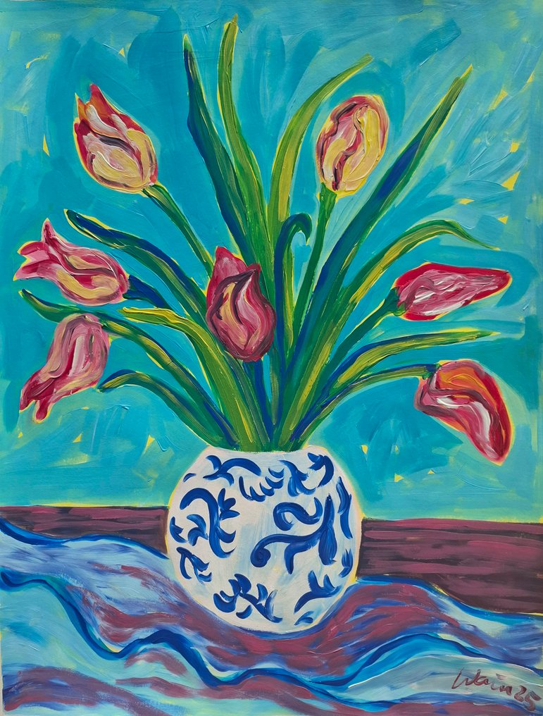 Kirsty Wain - Tulips in Chinoiserie  - NO Reserve #1.0