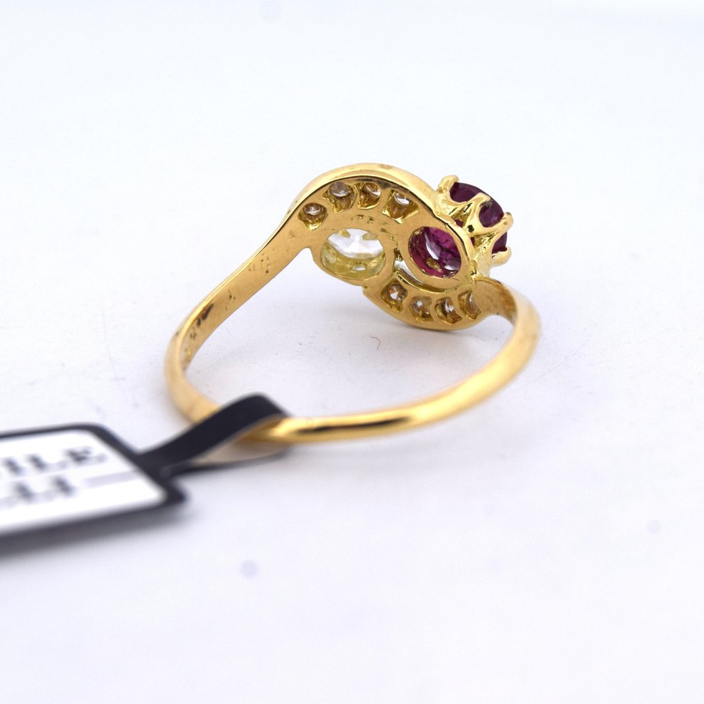 Βραδινό δαχτυλίδι - 18 καράτια Κίτρινο χρυσό -  1.41ct. tw. Διαμάντι (Φυσικό)  - Ρουμπίνι #4.3