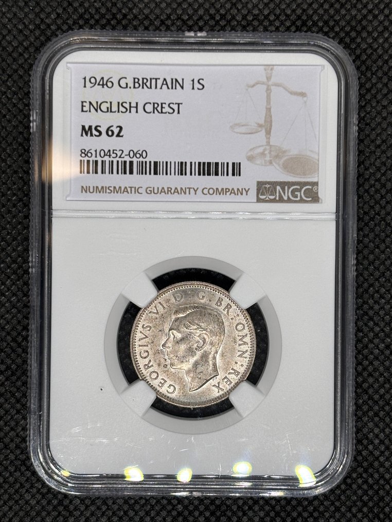 Ηνωμένο Βασίλειο. George VI. 1 Shilling 1946 NGC MS62 English Crest  (χωρίς τιμή ασφαλείας) #1.0