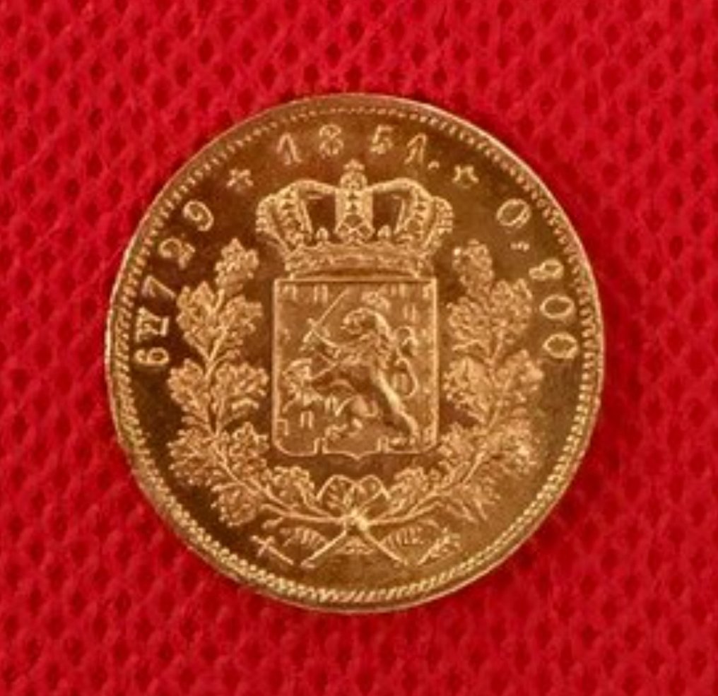 Ολλανδία. Wilhelm II. 10 Gulden 1851 #1.0