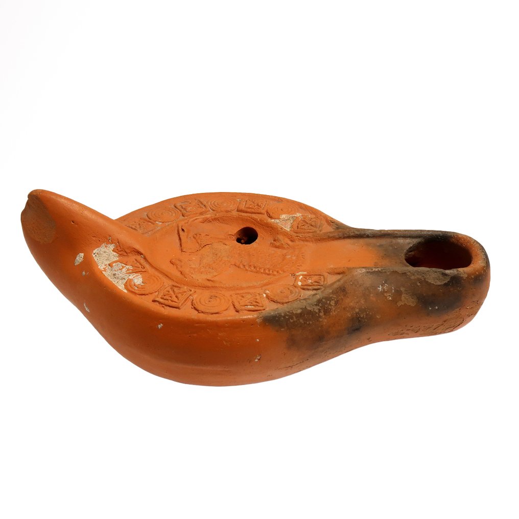 古羅馬 Terracotta 带山羊的油灯 #2.1