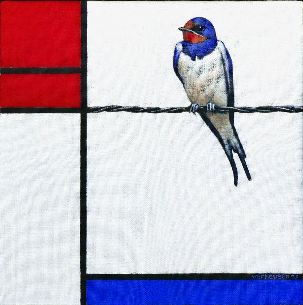 Jos Verheugen - Free after Mondriaan, with Swallows (M1083) #1.0