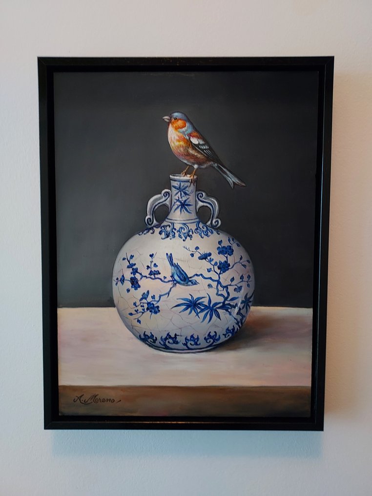 Alfonso Moreno (1947) - Chinese vaas met vink #1.0