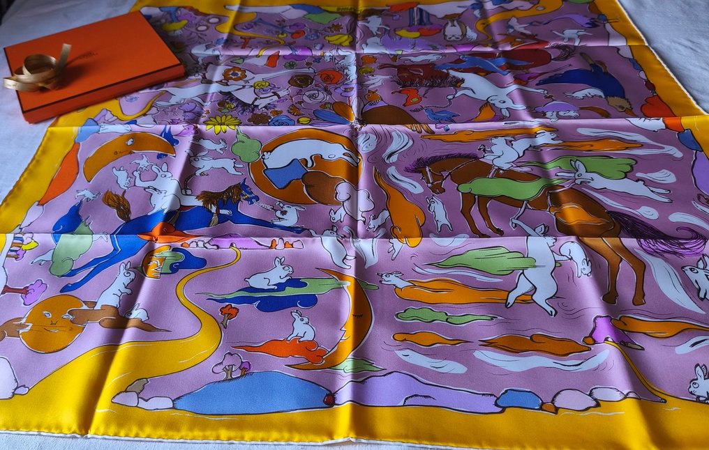 Hermès - MILLE ET UN LAPINS by Shinsuke Kawahara. Neuf - Φουλάρι #1.0